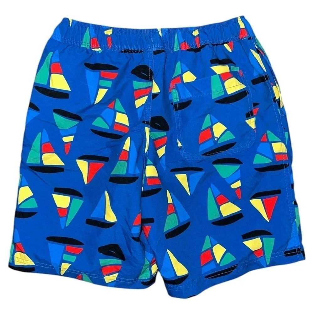 *SET OF 2* Hanna Andersson Boys' Colorful Swim Trunks Sailboat Island Sz 12